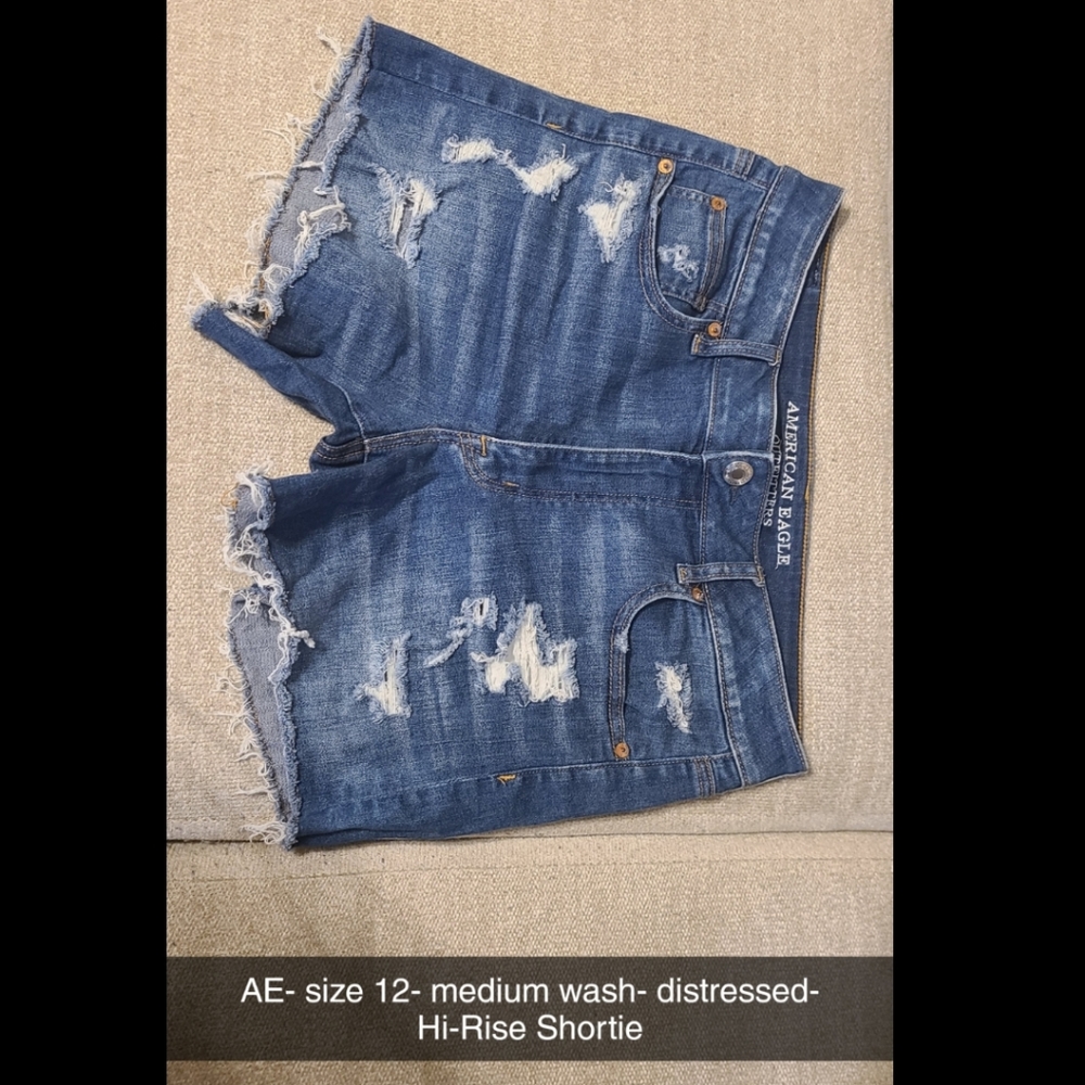 American Eagle, size 12, high waisted jean shorts